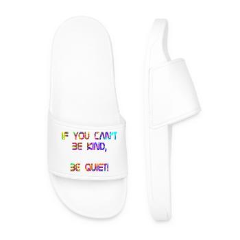 If you can't be kind, be quiet! purple red - Men’s Pool Sliders - white - Front