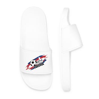 Czechia Football Czechia Soccer Fan Jersey - Men’s Pool Sliders - white - Front