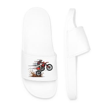 Motocross jump in the mud - Men’s Pool Sliders - white - Front