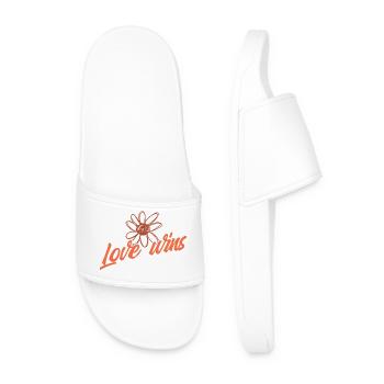 Love Wins Blossom Doodle - Men’s Pool Sliders - white - Front