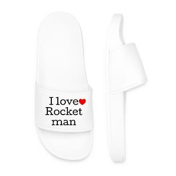 I Love Rock Music Typography - Men’s Pool Sliders - white - Front