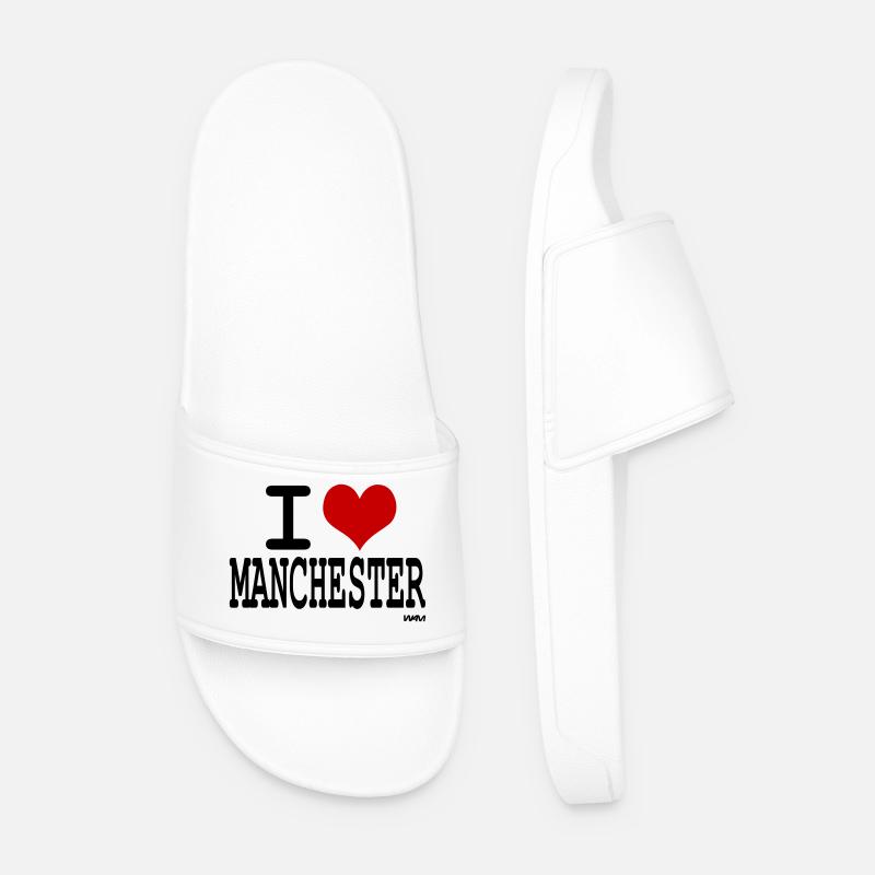 i love manchester - Männer Badelatschen - Weiß