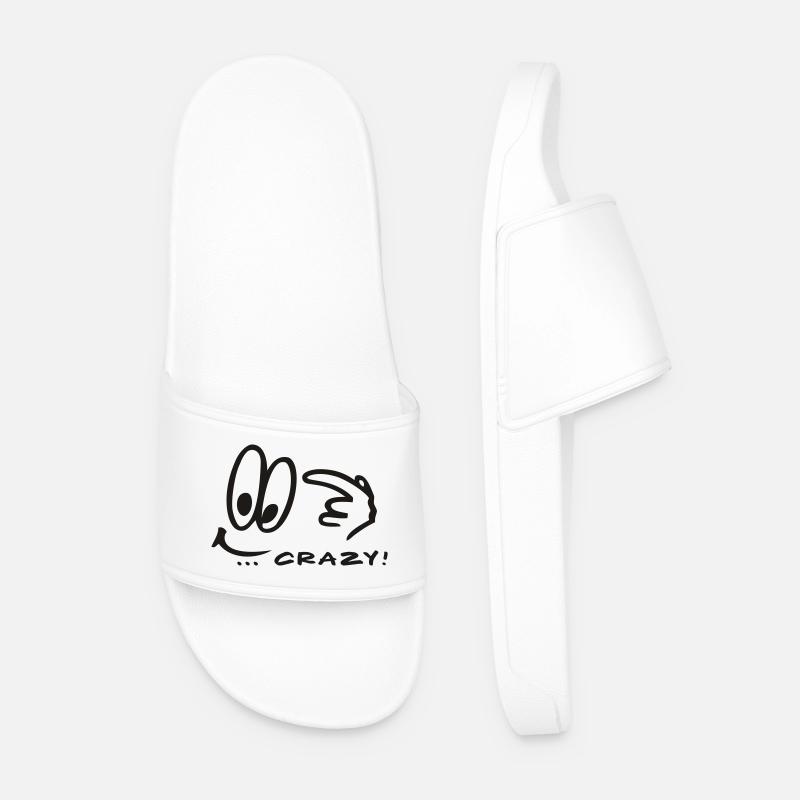 Crazy Comic - Männer Badelatschen - Weiß