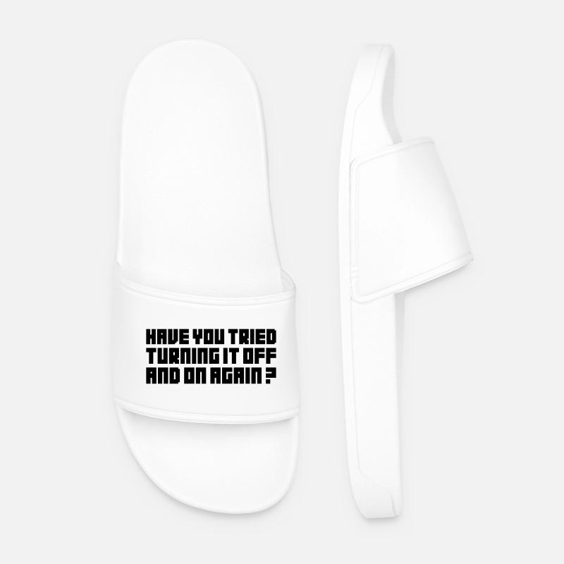 Turning It Off – Nerdiges Computer Statemen - Men’s Pool Sliders - white