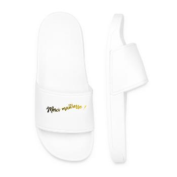 MERCI. MERCI MAÎTRESSE. CADEAU MAÎTRESSE. VACANCES - Claquettes Homme - blanc - Devant