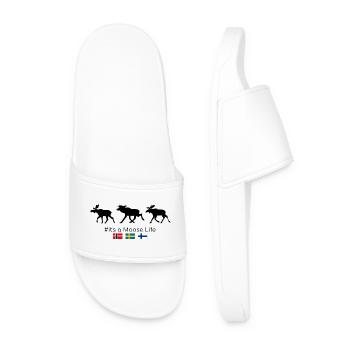 Moose spotting in Scandinavia - Men’s Pool Sliders - white - Front