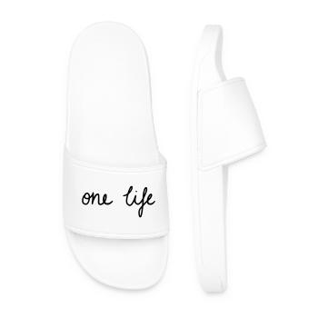 one life - Männer Badelatschen - Weiß - Vorne