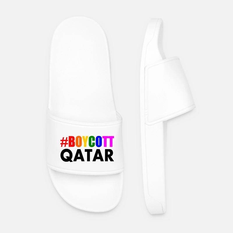 Boycott qatar - Männer Badelatschen - Weiß