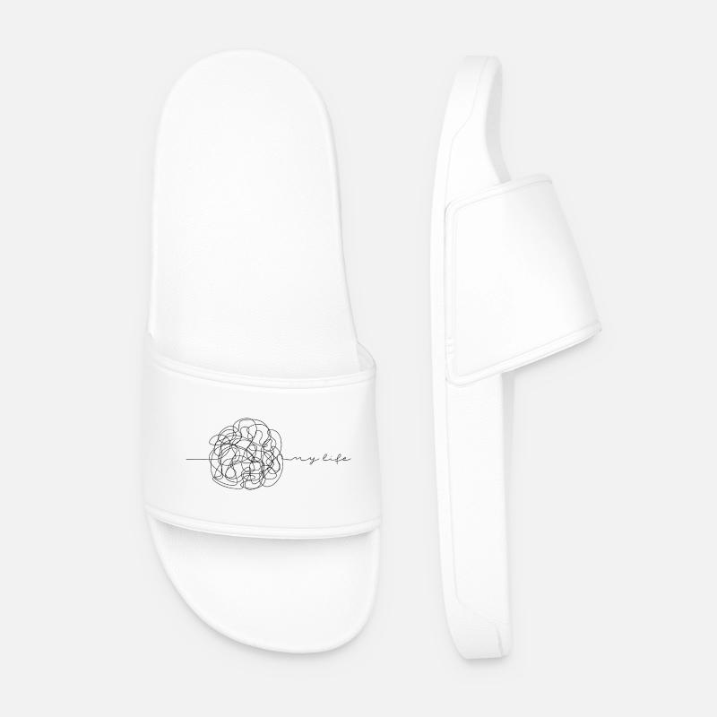 Mein Leben - Männer Badelatschen - Weiß