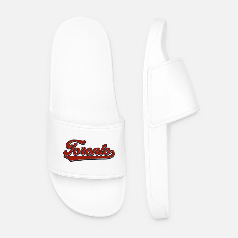 Toronto Retro Script - Männer Badelatschen - Weiß