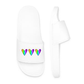 HEART. HEARTS. SAINT VALENTINE. LOVE. LOVE. COUPLE - Men’s Pool Sliders - white - Front