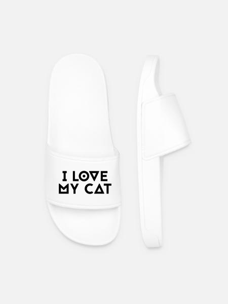 J’aime mon chat - Claquettes Homme - blanc