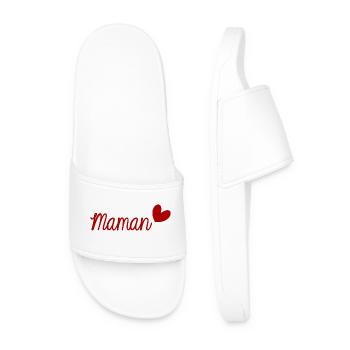 MAMAN. FÊTE DES MÈRES. BONNE FÊTE MAMAN. FÊTE - Claquettes Homme - blanc - Devant