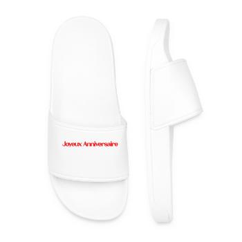 JOYEUX ANNIVERSAIRE. HAPPY BIRTHDAY. ANNIVERSAIRE. - Claquettes Homme - blanc - Devant
