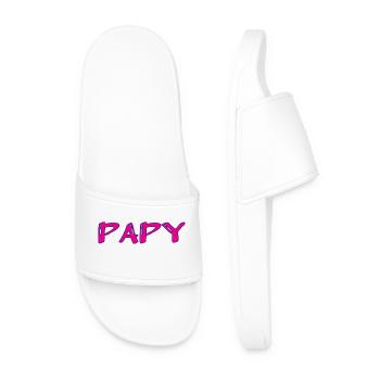 PAPY. FÊTE DES PÈRES. BONNE FÊTE PAPY. JE T'AIME. - Claquettes Homme - blanc - Devant