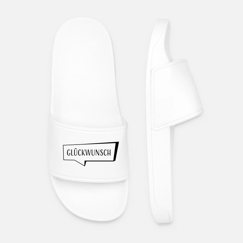 Speech bubble congratulations - Men’s Pool Sliders - white