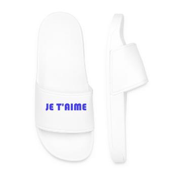 JE T'AIME. SAINT VALENTIN. EVJF. JE T'AIME. I LOVE - Claquettes Homme - blanc - Devant
