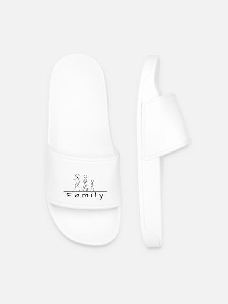 Stick figure family - Men’s Pool Sliders - white