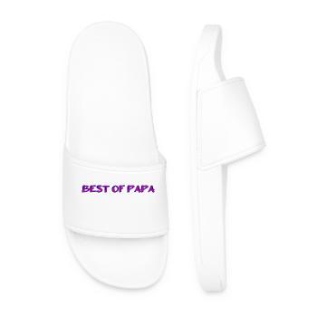 FATHER's DAY. HAPPY BIRTHDAY DAD. DAD. HAPPY BIRTHDAY. - Men’s Pool Sliders - white - Front
