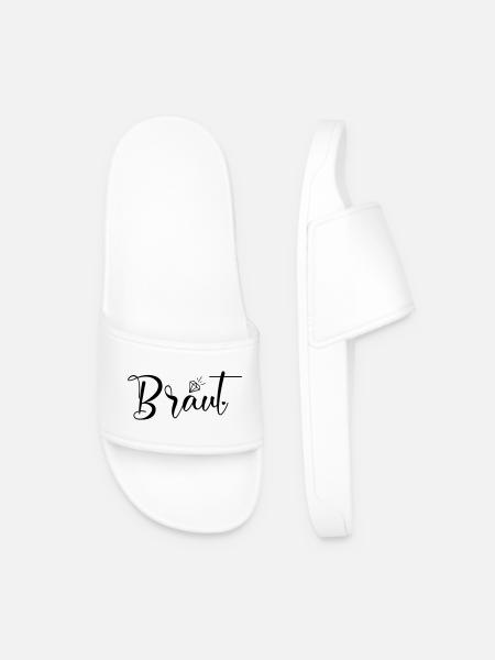 Team Braut-Herz-Diamant, personalisierbar - Männer Badelatschen - Weiß