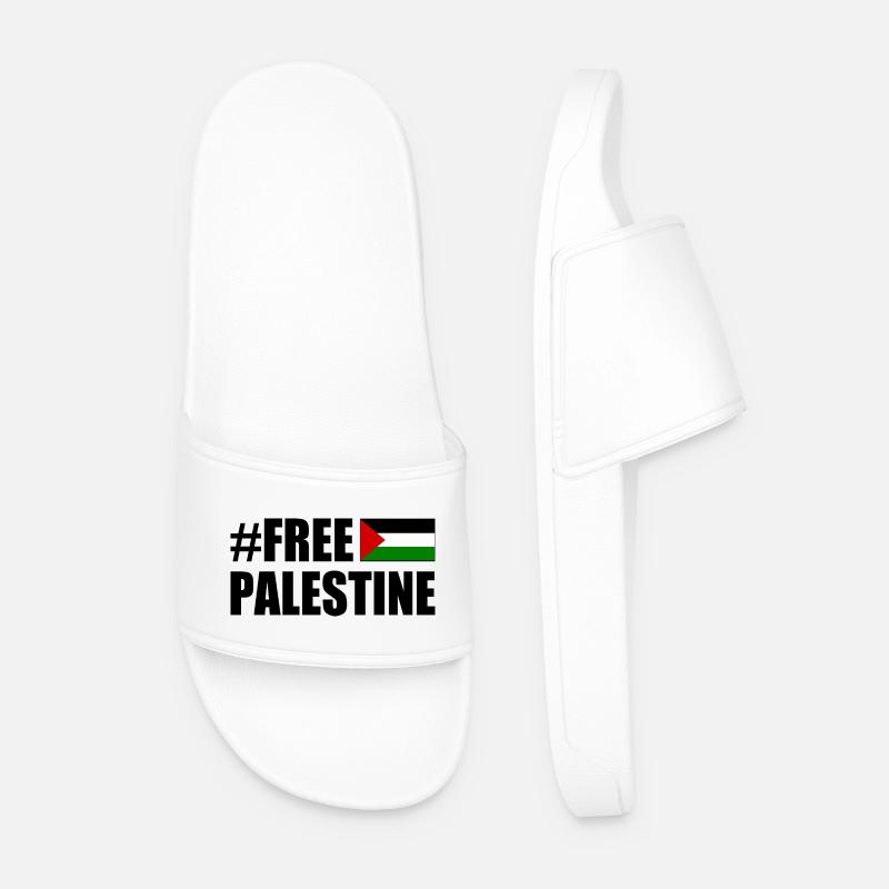 Free palestine - Men’s Pool Sliders - white