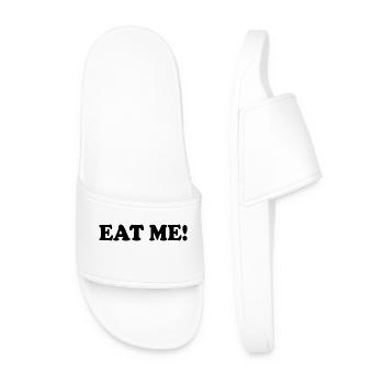 Eat me - Männer Badelatschen - Weiß - Vorne