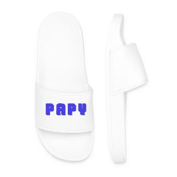 PAPY. FÊTE DES PÈRES. BONNE FÊTE PAPY. JE T'AIME. - Claquettes Homme - blanc - Devant