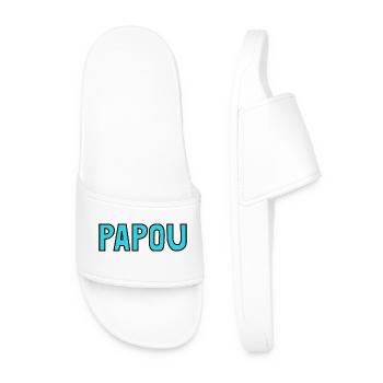 PAPOU. PAPA. FÊTE DES PÈRES. BONNE FÊTE PAPA - Claquettes Homme - blanc - Devant