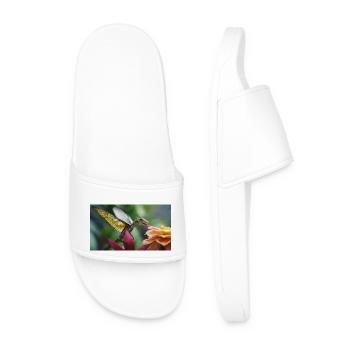 A realistic majestical little cute dragon - Men’s Pool Sliders - white - Front