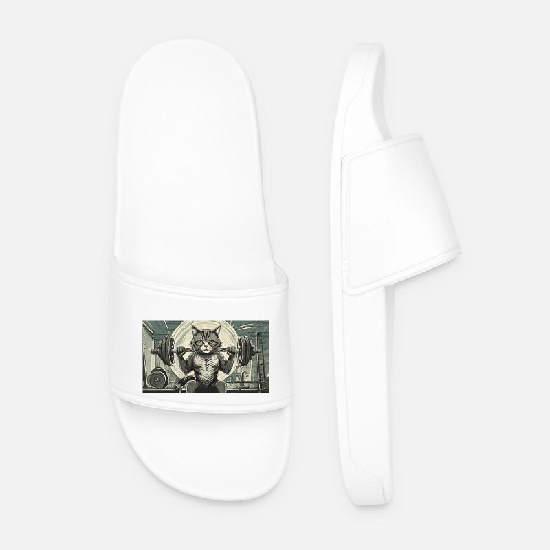 Pun ambiguous german expression - Muskelkater - Men’s Pool Sliders - white