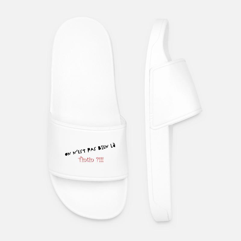 We're not here - Men’s Pool Sliders - white