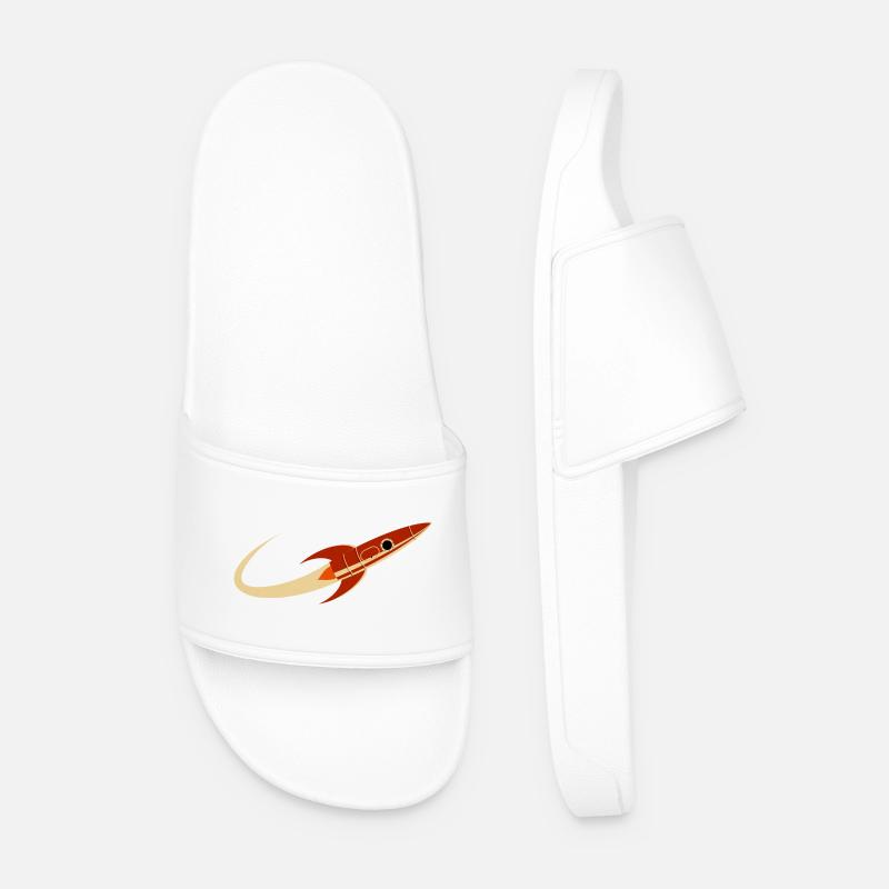 Fusée spatiale rouge - Claquettes Homme - blanc