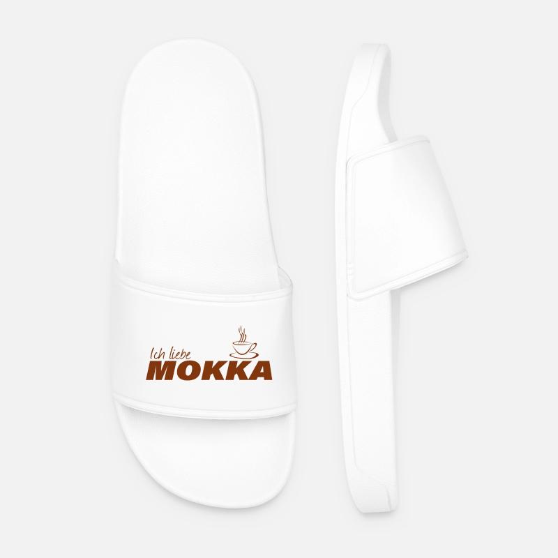 ICH LIEBE MOKKA - Männer Badelatschen - Weiß