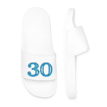 ANNIVERSAIRE. HAPPY BIRTHDAY. JOYEUX ANNIVERSAIRE. - Claquettes Homme - blanc - Devant