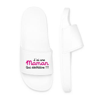 J'ai une Maman qui déchiiire !!! Fête des Mères - Claquettes Homme - blanc - Devant