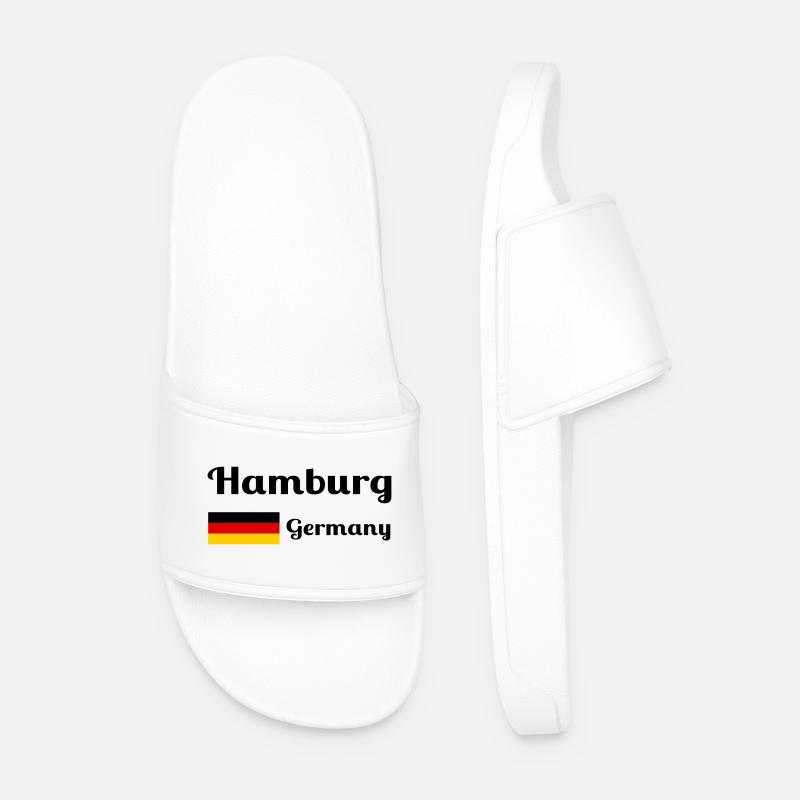 Hamburg Deutschland - Stylische Drucke - Männer Badelatschen - Weiß