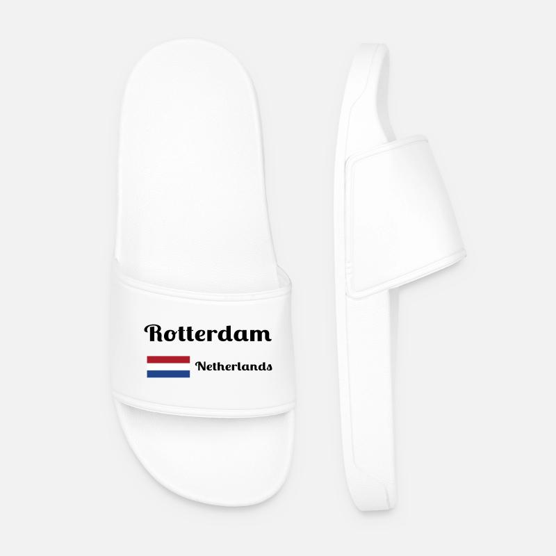 Rotterdam Niederlande - Stilvolle Drucke - Männer Badelatschen - Weiß