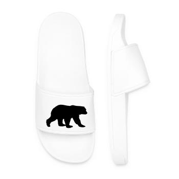 Bear Silhouette - Men’s Pool Sliders - white - Front