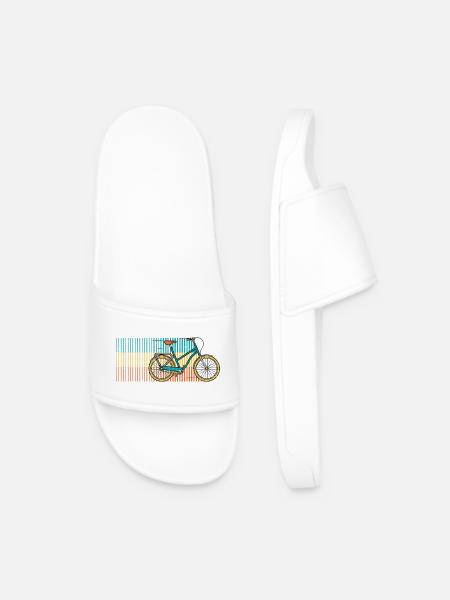 Bike Stripes on Bold Horizon - Men’s Pool Sliders - white