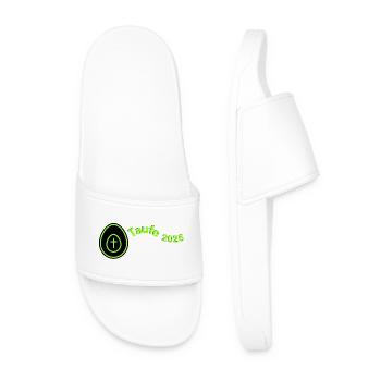 Baptême 2025 Croix dans l’oeuf paysage vert clair - Claquettes Homme - blanc - Devant