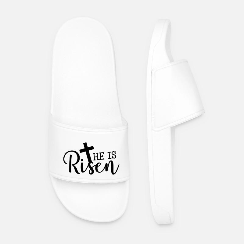 He is risen - Men’s Pool Sliders - white