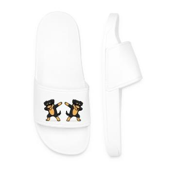 Dog Comic Dabbing 2 - Men’s Pool Sliders - white - Front