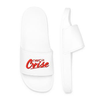 C'est la Crise Rouge Vintage - Claquettes Homme - blanc - Devant