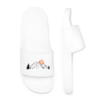 Sunlit Mountain Silhouette - Men’s Pool Sliders - white - Front