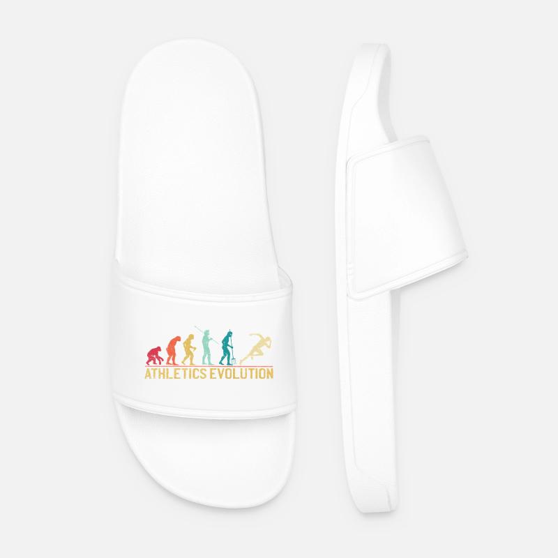 Evolution des athlètes humains Impression d’art - Claquettes Homme - blanc