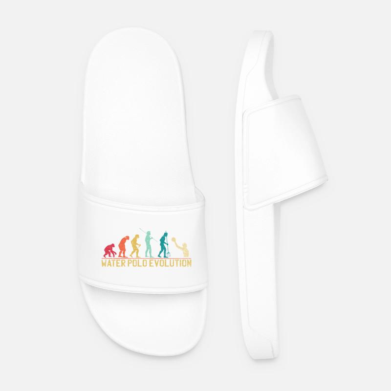 Water Polo Evolution Progression Design - Men’s Pool Sliders - white