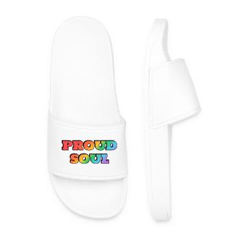 Texte arc-en-ciel Proud Soul - Claquettes Homme - blanc - Devant
