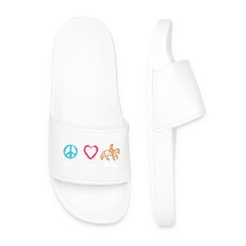 Paix Amour Chevaux - Claquettes Homme - blanc - Devant