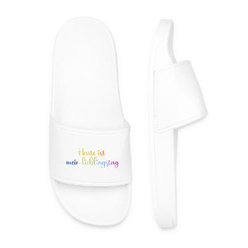 heute_ist_mein_lieblingstag_bunt_miz_herz_ - Men’s Pool Sliders - white - Front