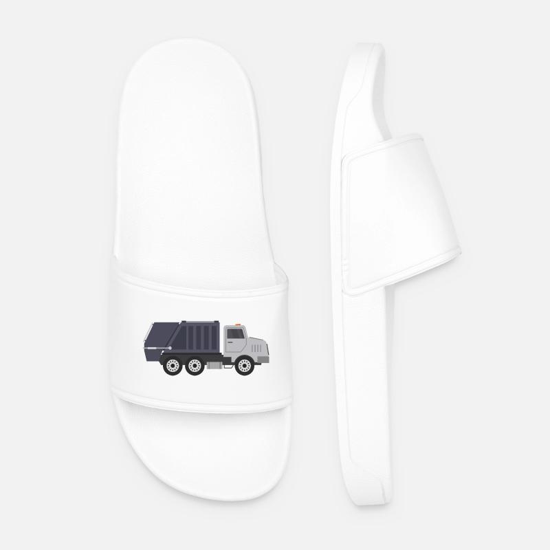 Müllwagen - Männer Badelatschen - Weiß